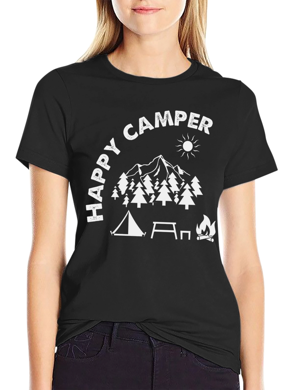 Happy Camper Graphic Tee - Outdoor Adventure Shirt
