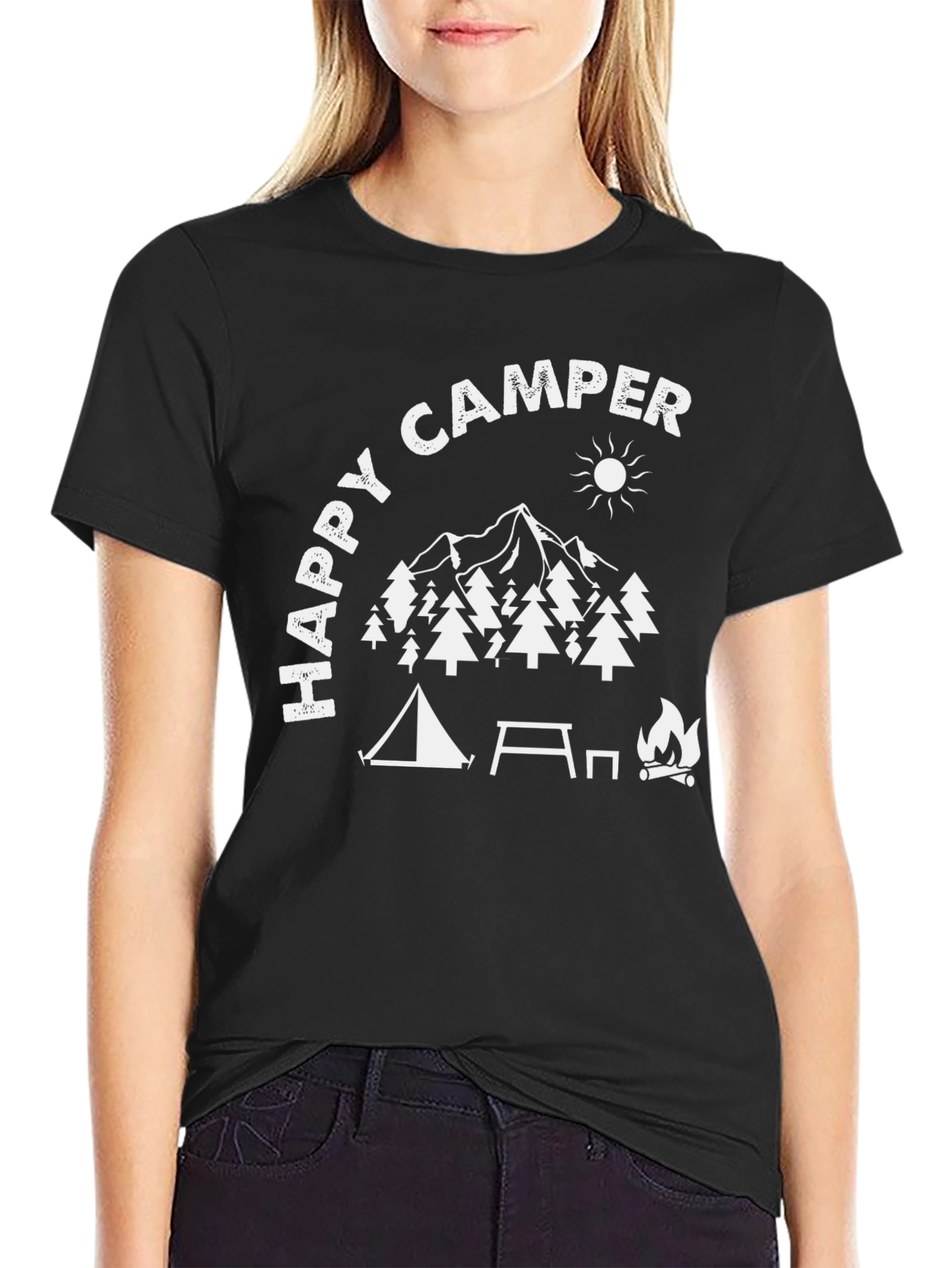 Happy Camper Graphic Tee - Outdoor Adventure Shirt