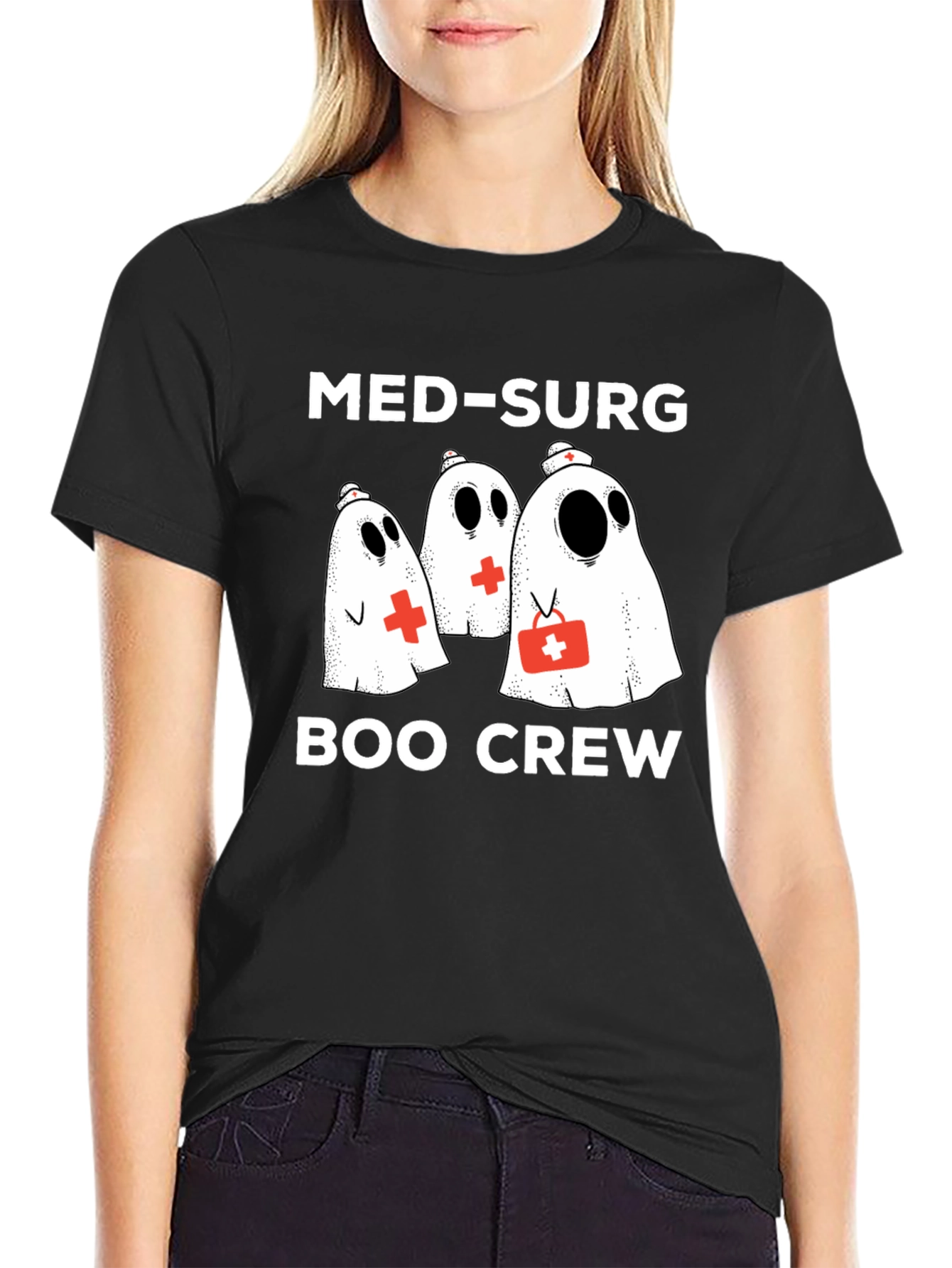 Med-Surg Boo Crew Black T-Shirt