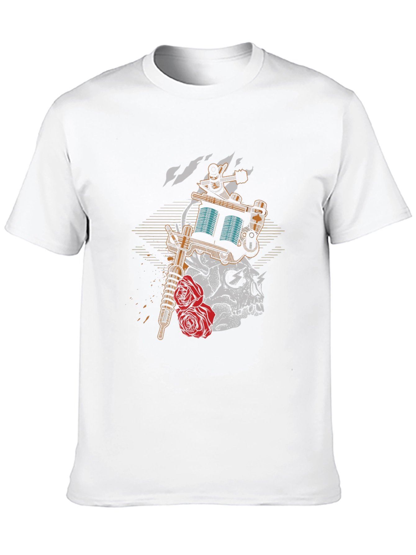 Skull & Roses Tattoo Graphic T-Shirt