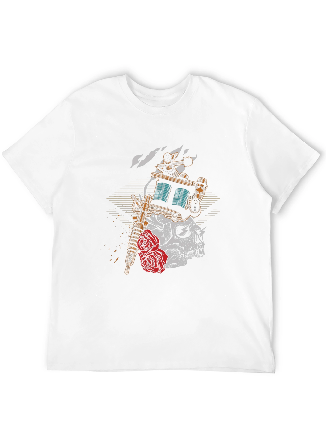 Skull & Roses Tattoo Graphic T-Shirt