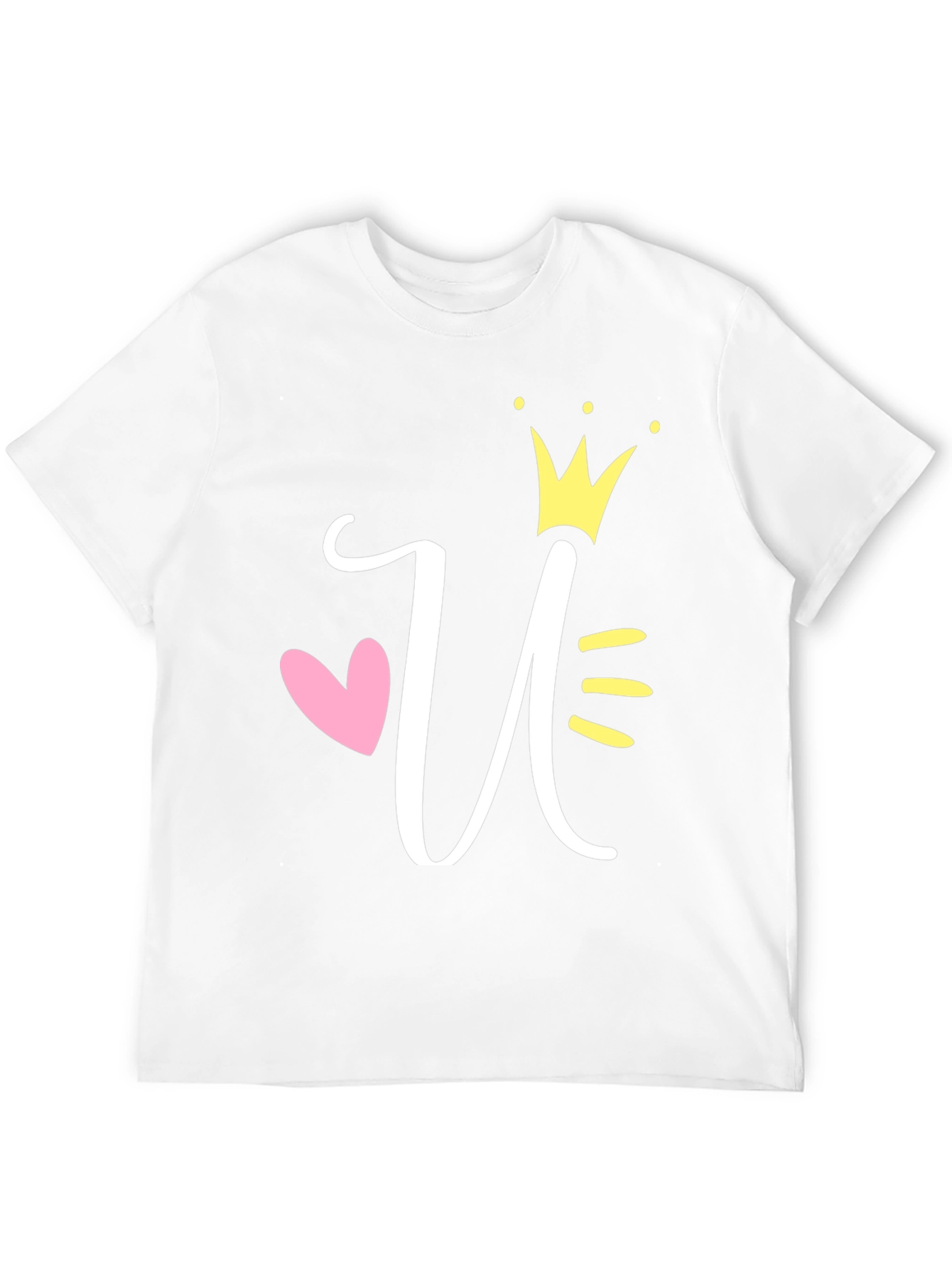 Queen U T-Shirt - Stylish Initial Crown Tee