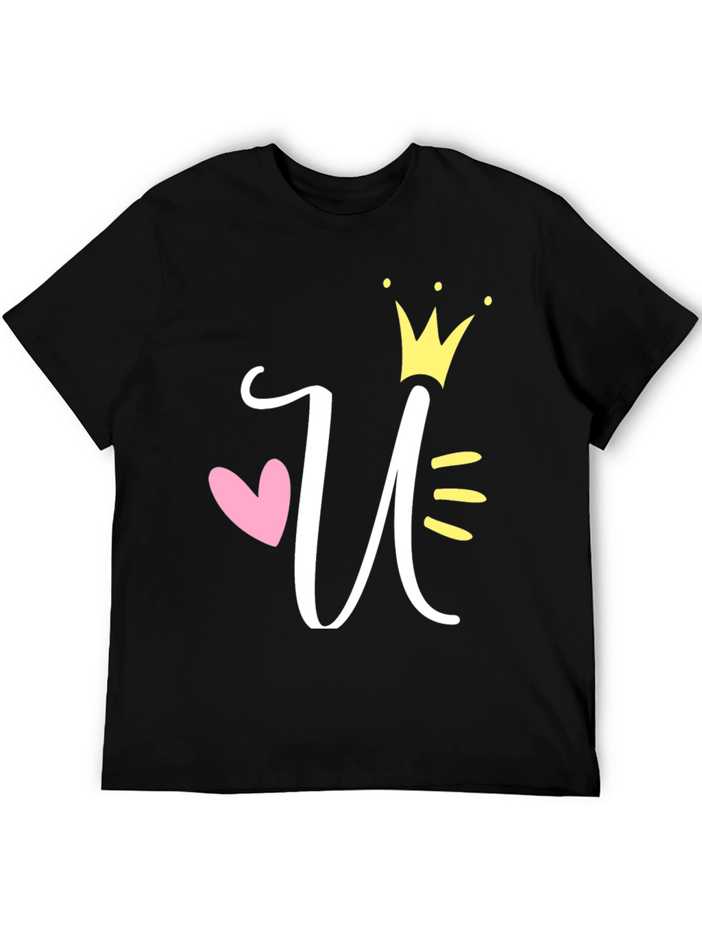 Queen U T-Shirt - Stylish Initial Crown Tee