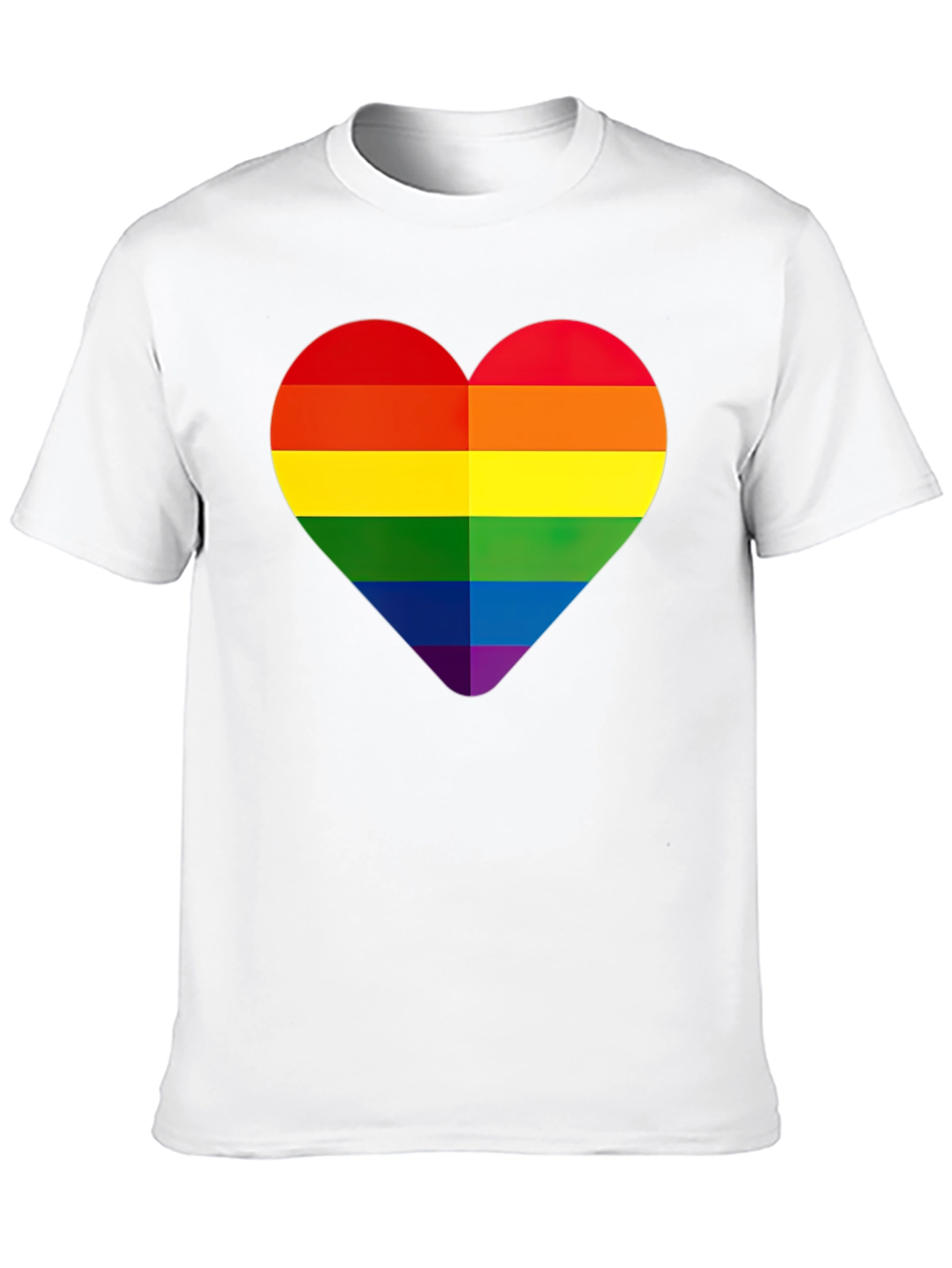 Rainbow Heart Graphic Tee - Pride Month Apparel