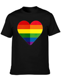Rainbow Heart Graphic Tee - Pride Month Apparel