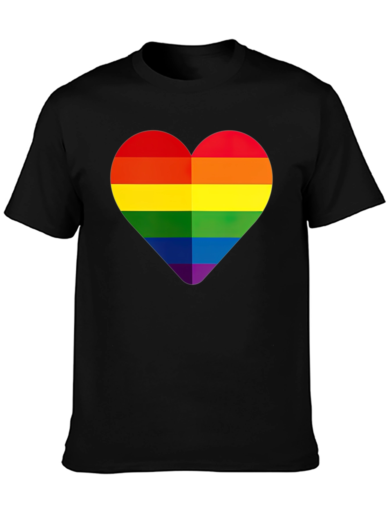 Rainbow Heart Graphic Tee - Pride Month Apparel