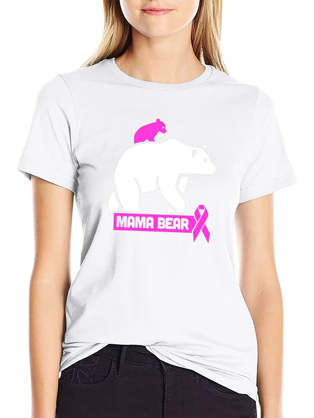 Mama Bear Breast Cancer Awareness T-Shirt