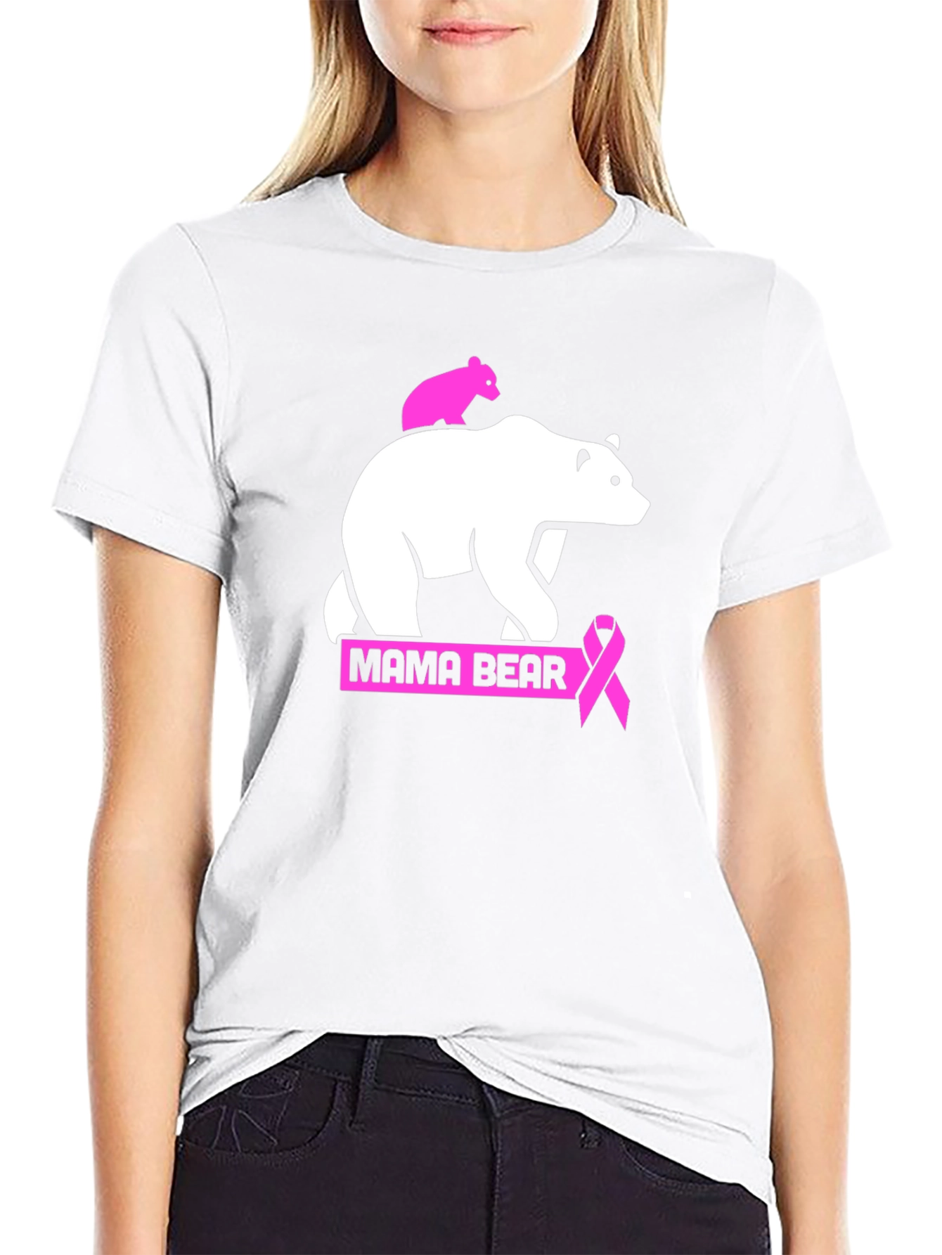 Mama Bear Breast Cancer Awareness T-Shirt