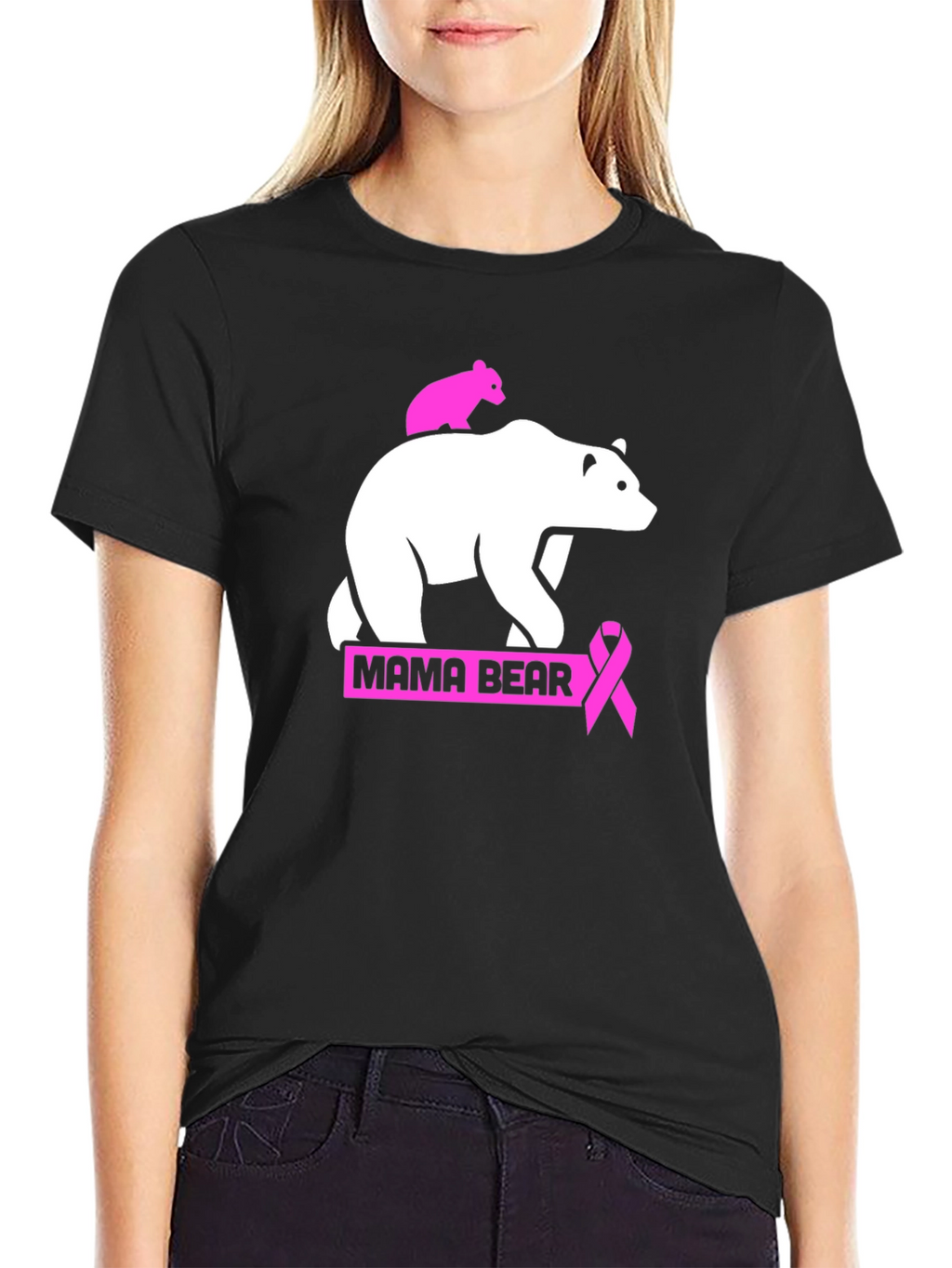 Mama Bear Breast Cancer Awareness T-Shirt