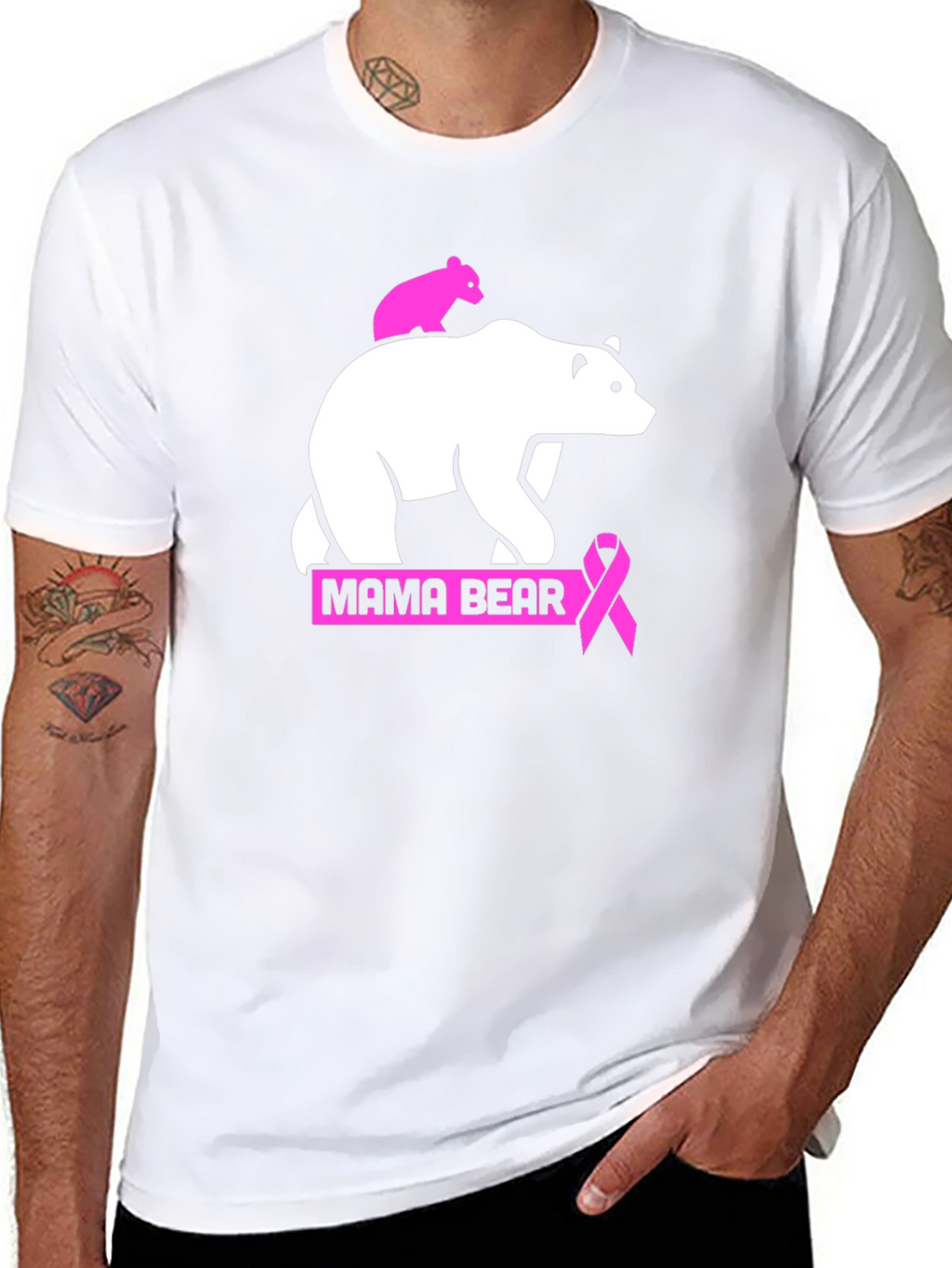 Mama Bear Breast Cancer Awareness T-Shirt