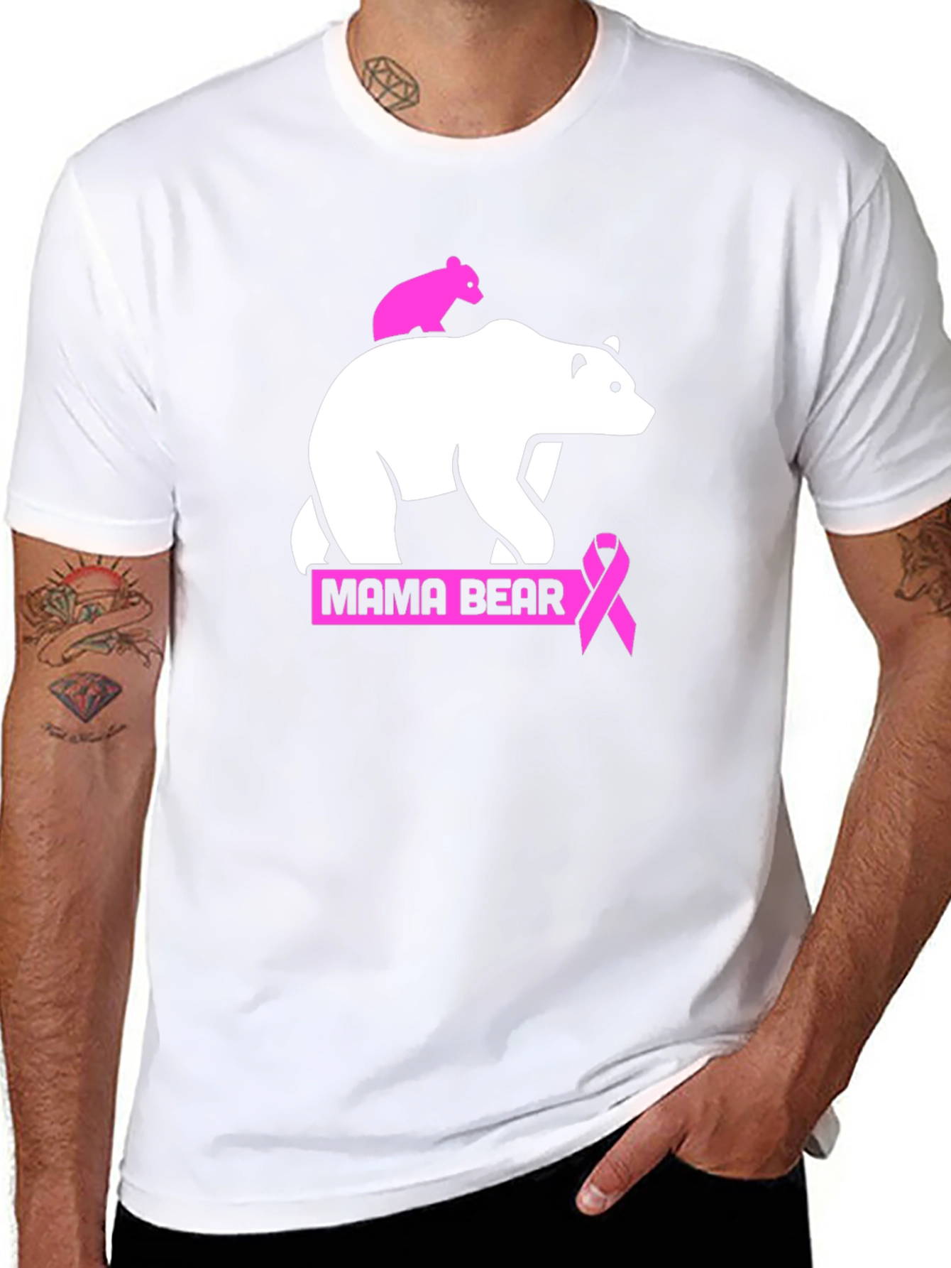 Mama Bear Breast Cancer Awareness T-Shirt
