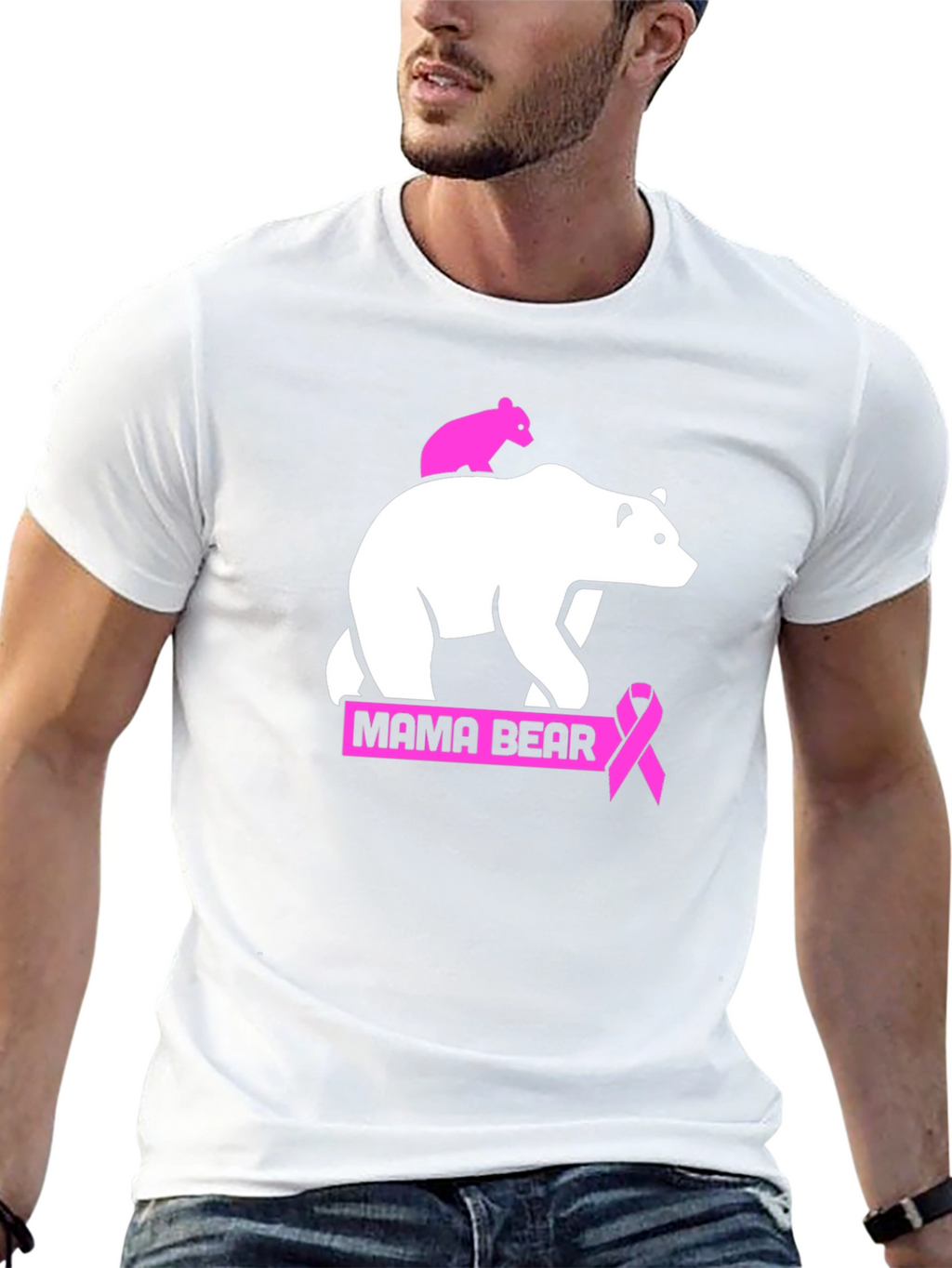 Mama Bear Breast Cancer Awareness T-Shirt