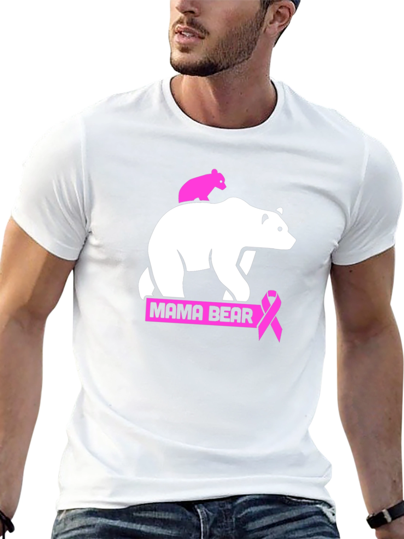 Mama Bear Breast Cancer Awareness T-Shirt