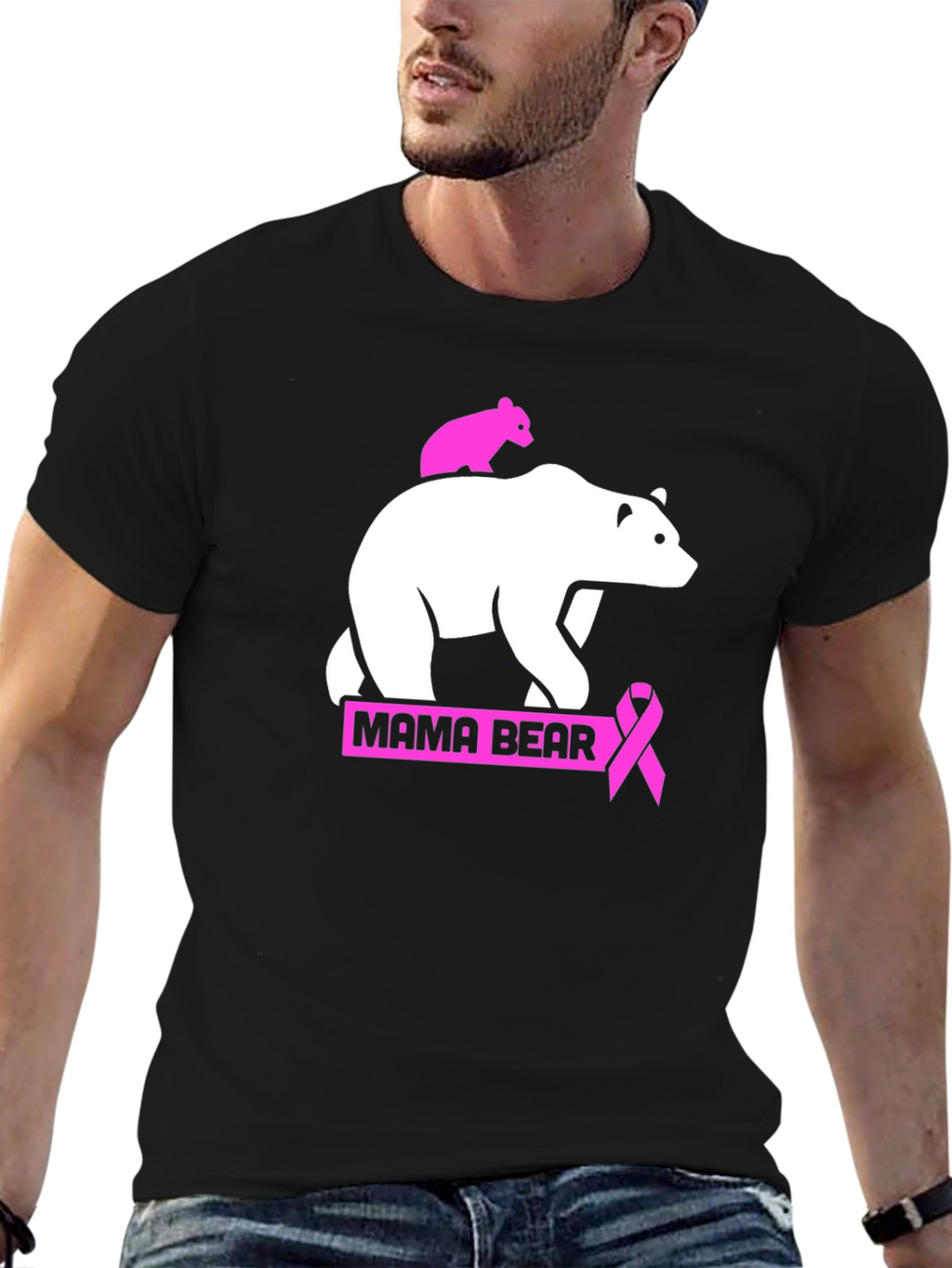 Mama Bear Breast Cancer Awareness T-Shirt