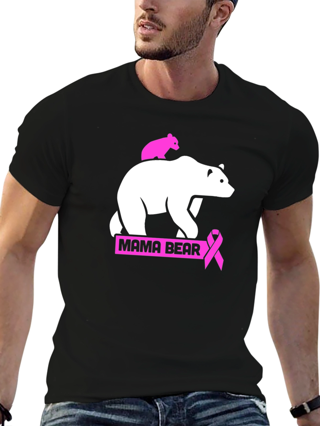 Mama Bear Breast Cancer Awareness T-Shirt