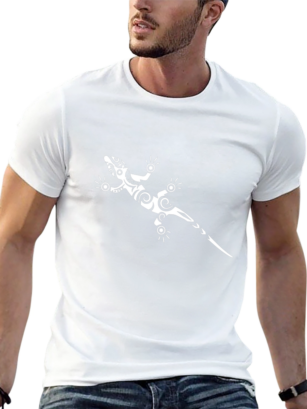 Black T-Shirt with Gecko Graphic Tee