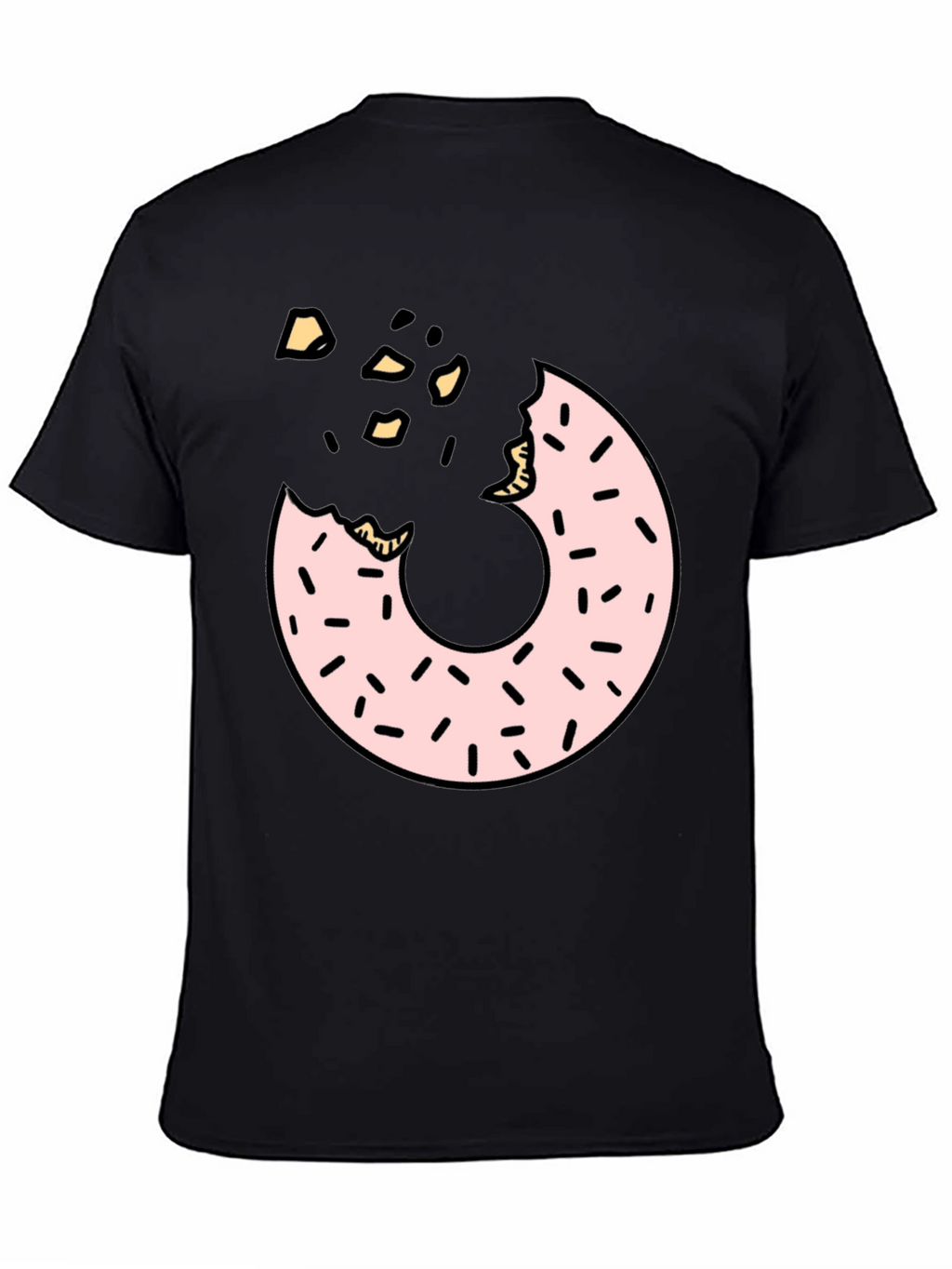 Donut Graphic T-Shirt - Black Casual Tee