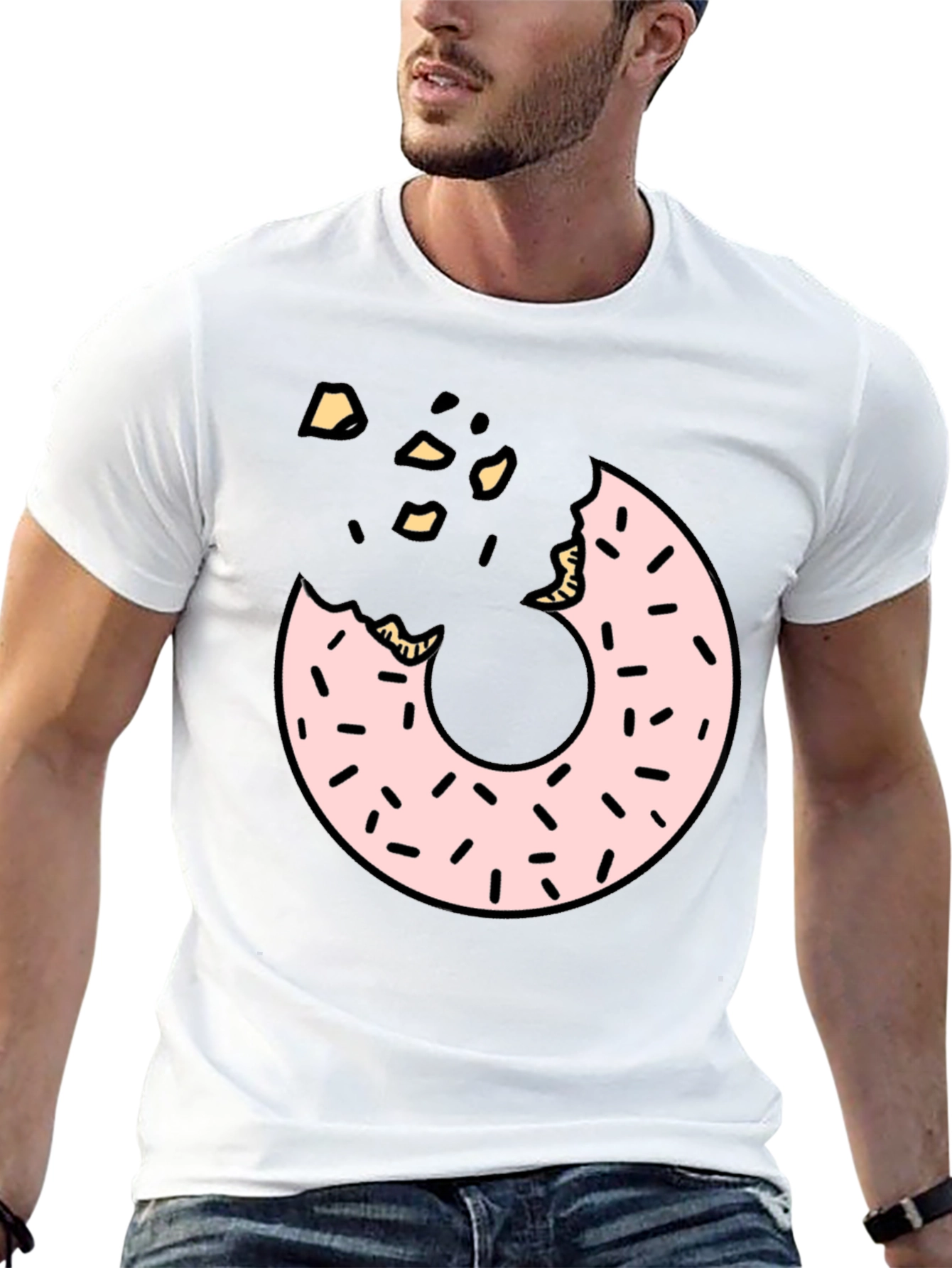 Donut Graphic T-Shirt - Black Casual Tee