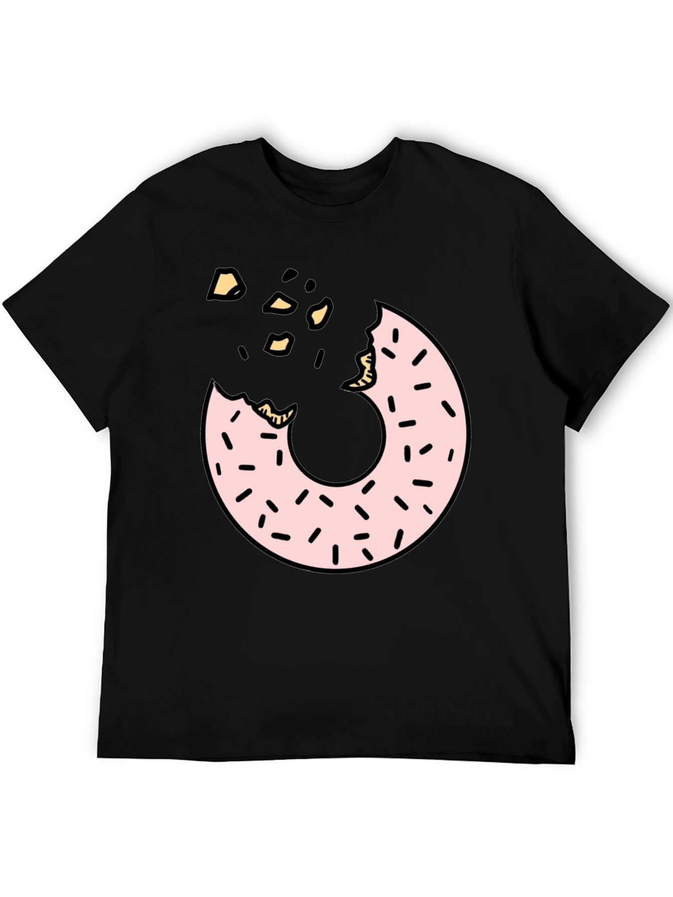 Donut Graphic T-Shirt - Black Casual Tee