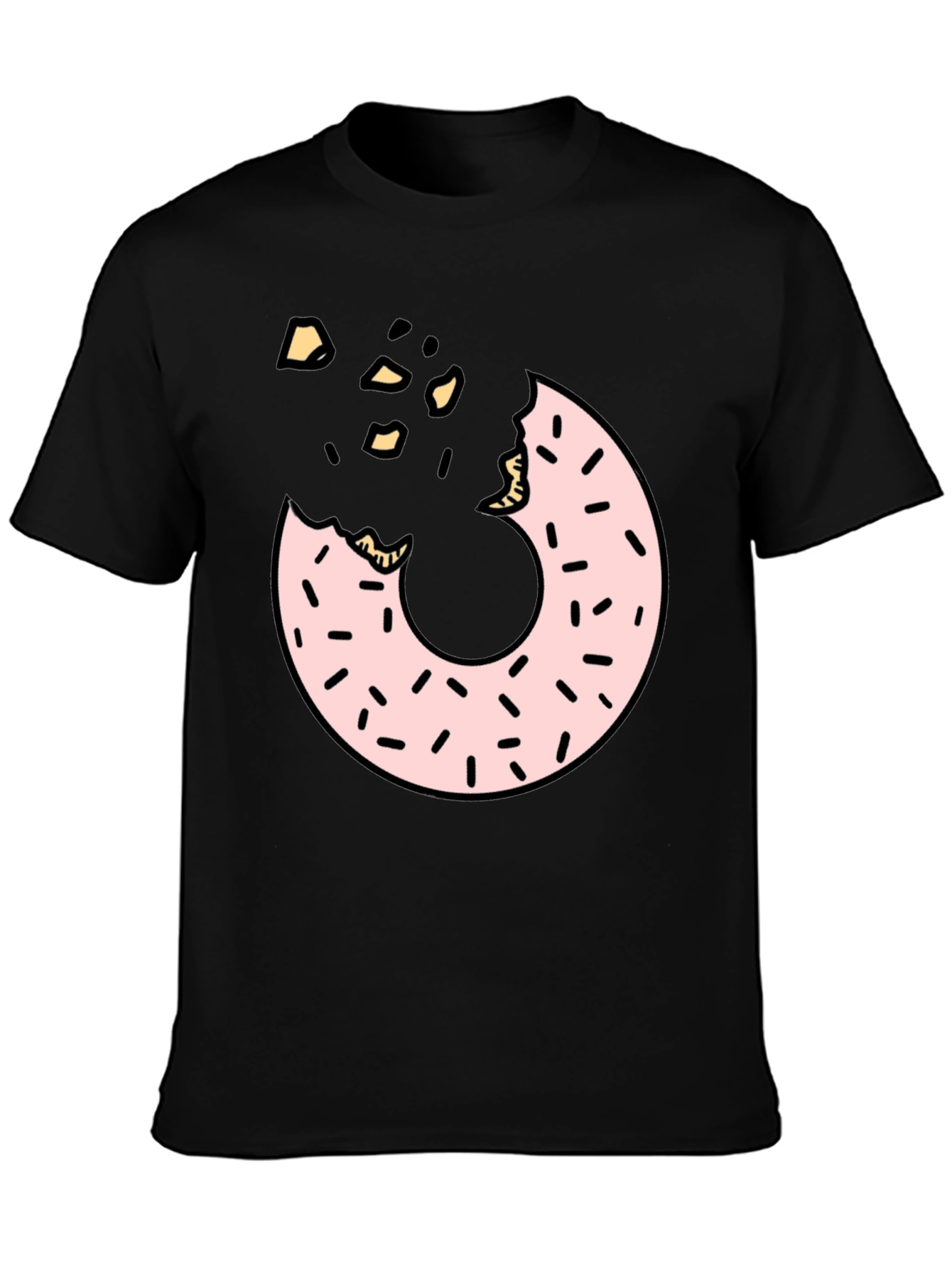 Donut Graphic T-Shirt - Black Casual Tee