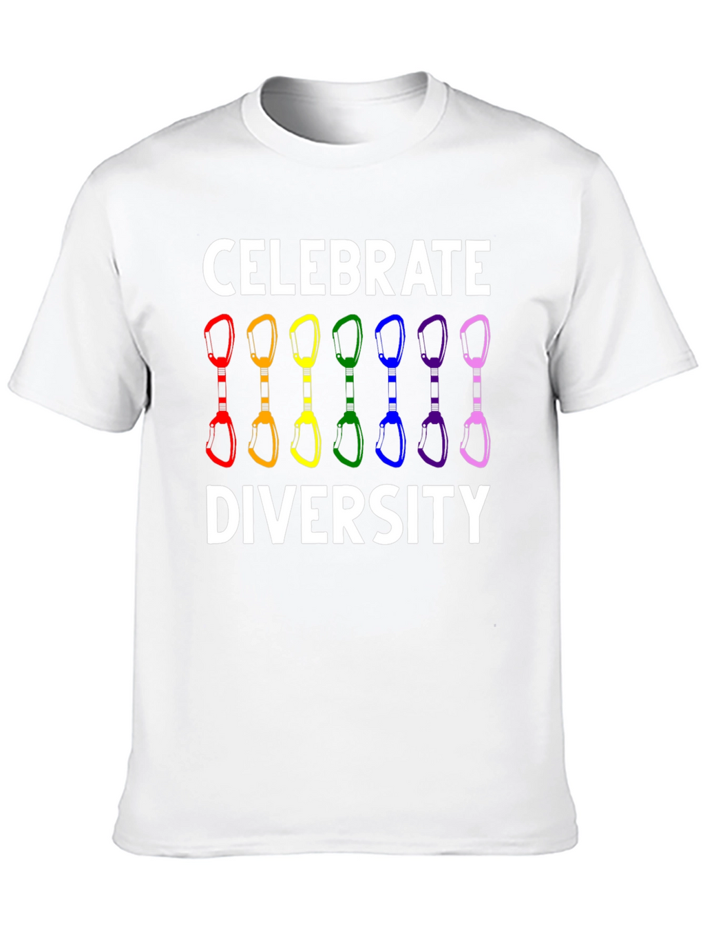 Celebrate Diversity Climbing Carabiner LGBT Pride T-Shirt