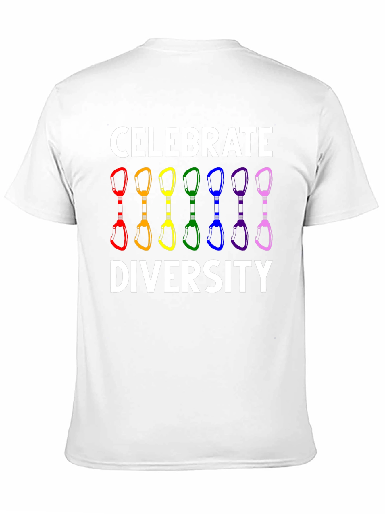 Celebrate Diversity Climbing Carabiner LGBT Pride T-Shirt