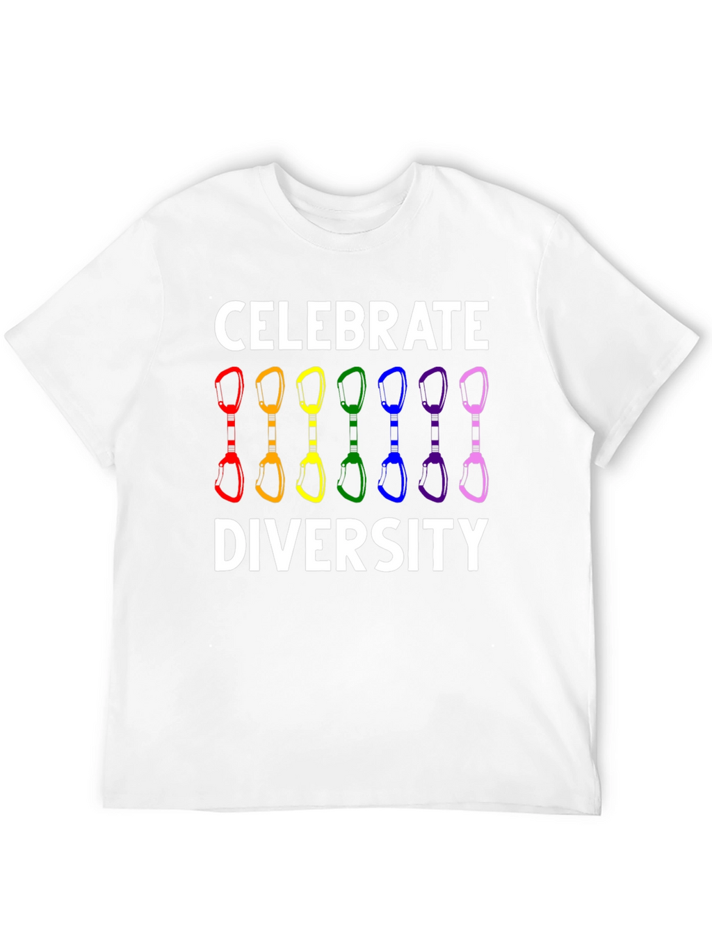 Celebrate Diversity Climbing Carabiner LGBT Pride T-Shirt
