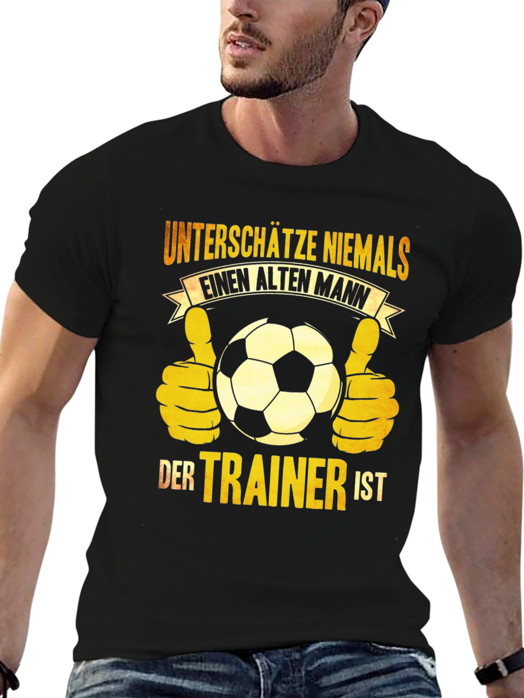 Old Man Trainer Soccer T-Shirt