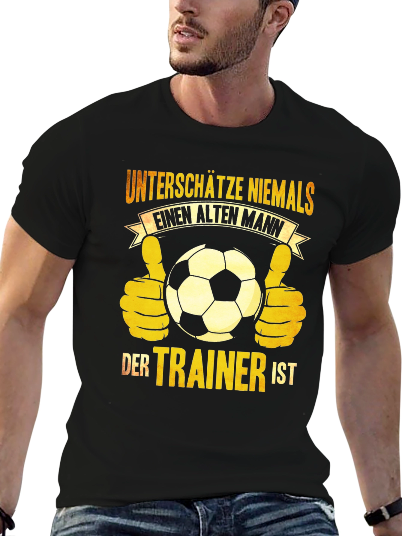 Old Man Trainer Soccer T-Shirt