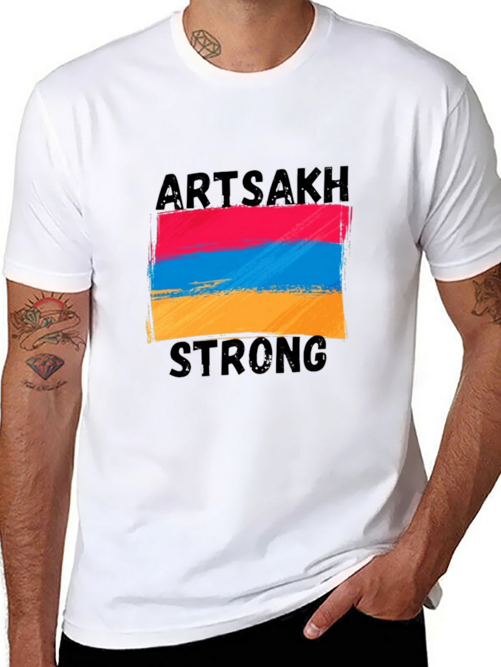 Artsakh Strong Graphic Tee - Black Cotton T-Shirt