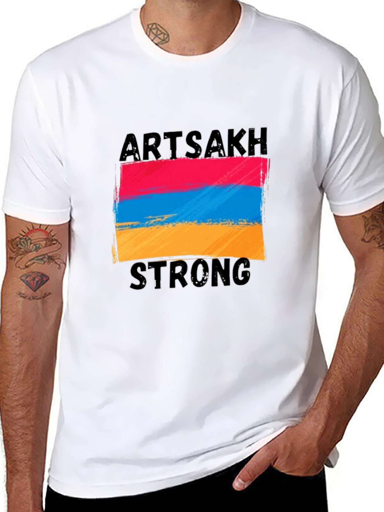 Artsakh Strong Graphic Tee - Black Cotton T-Shirt