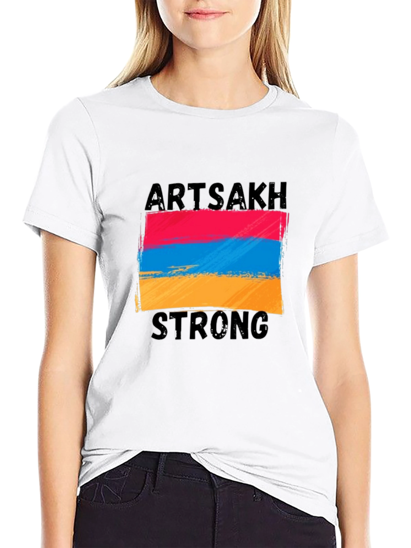 Artsakh Strong Graphic Tee - Black Cotton T-Shirt