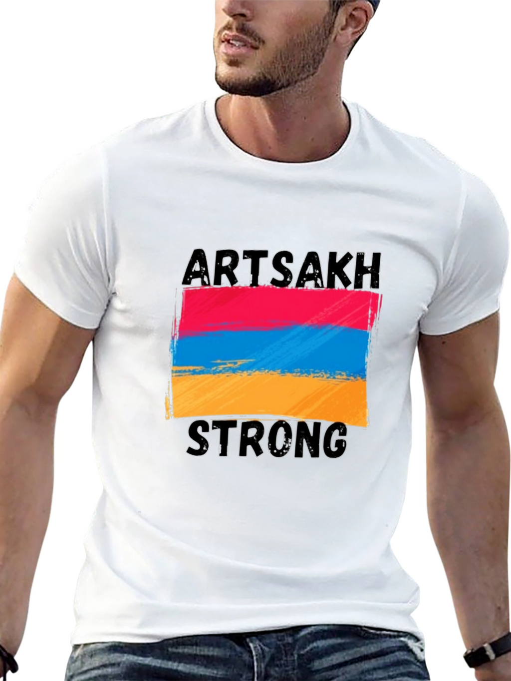 Artsakh Strong Graphic Tee - Black Cotton T-Shirt