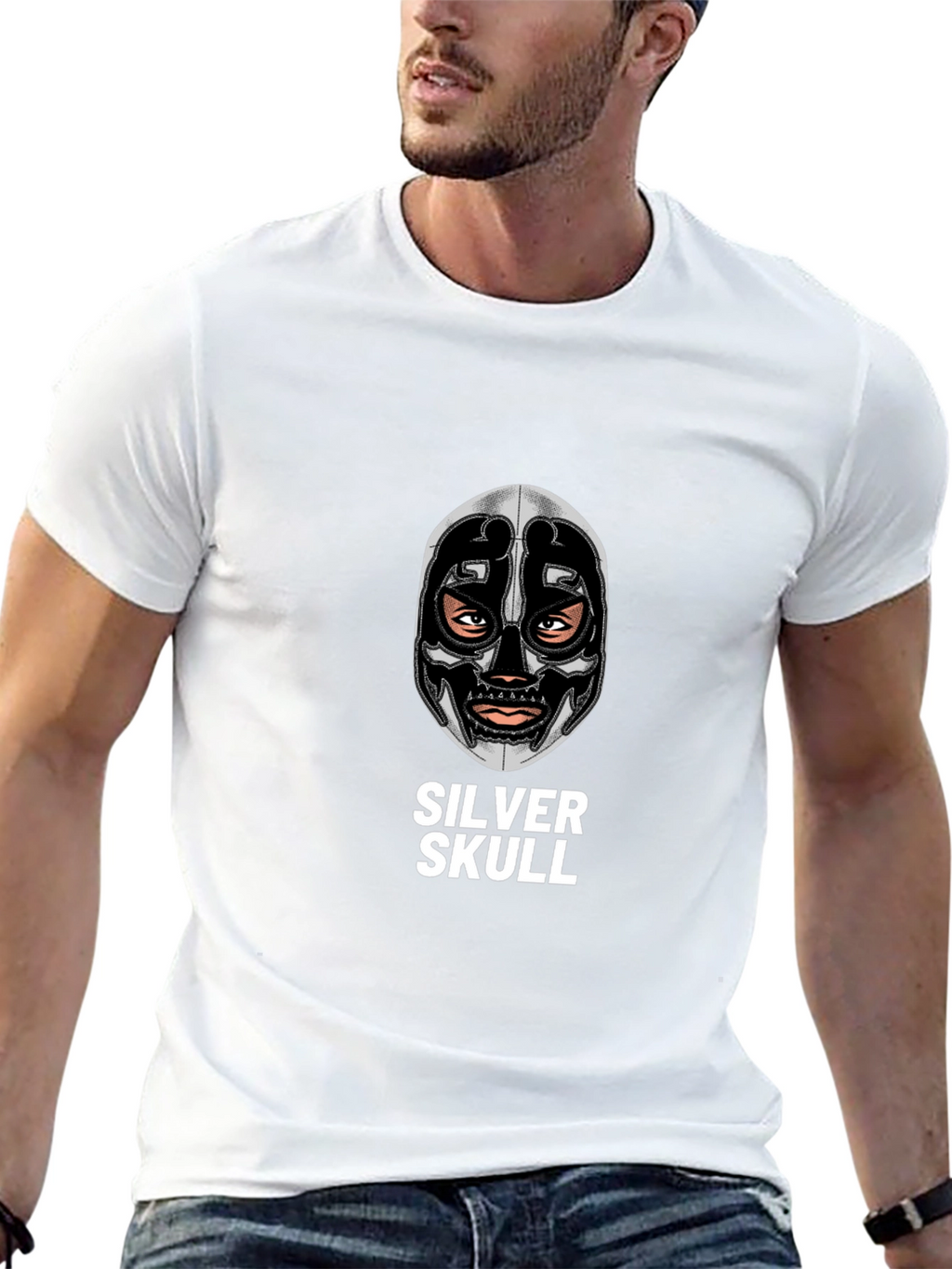 Silver Skull Graphic Tee - Unique Design