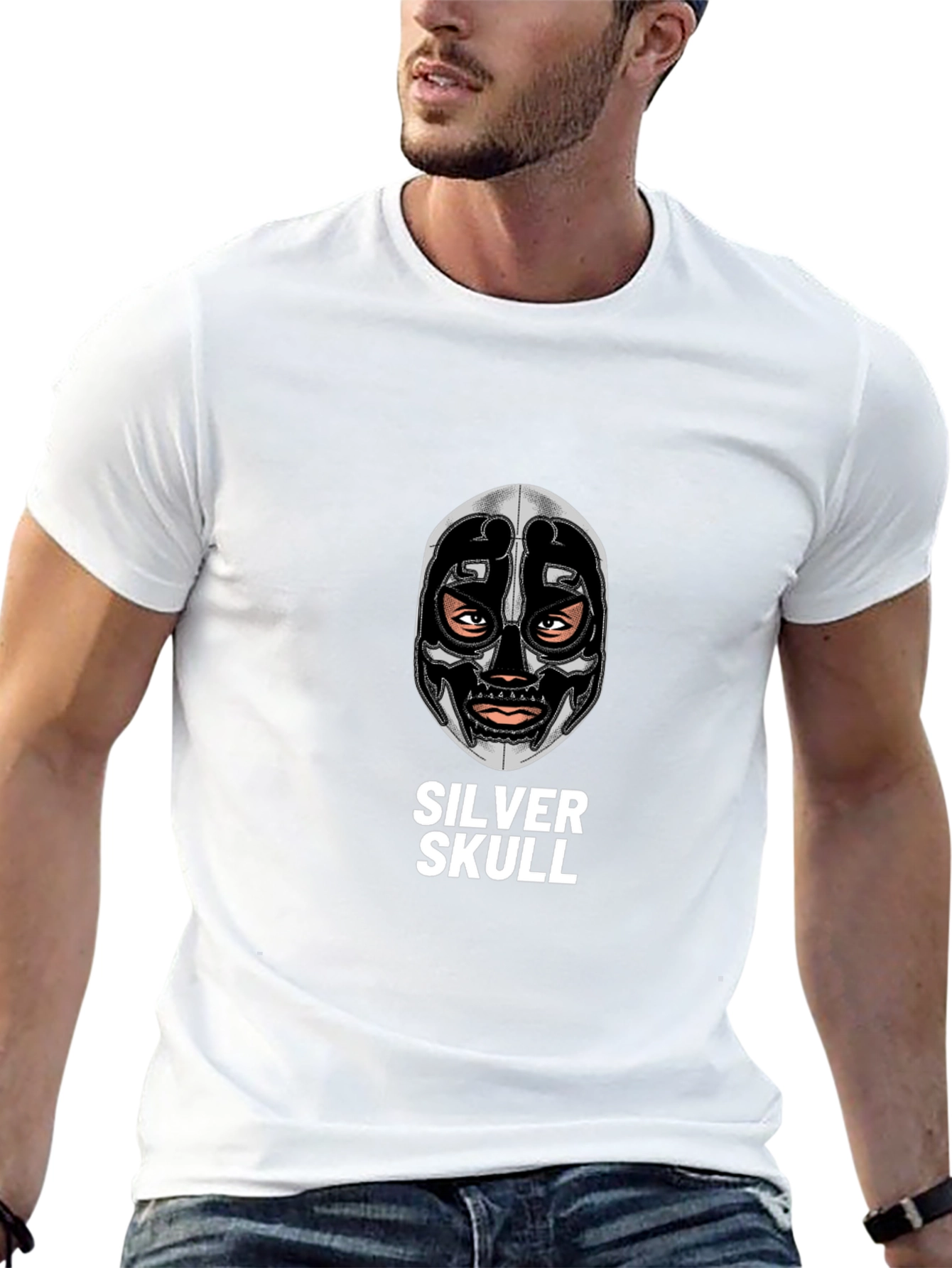 Silver Skull Graphic Tee - Unique Design