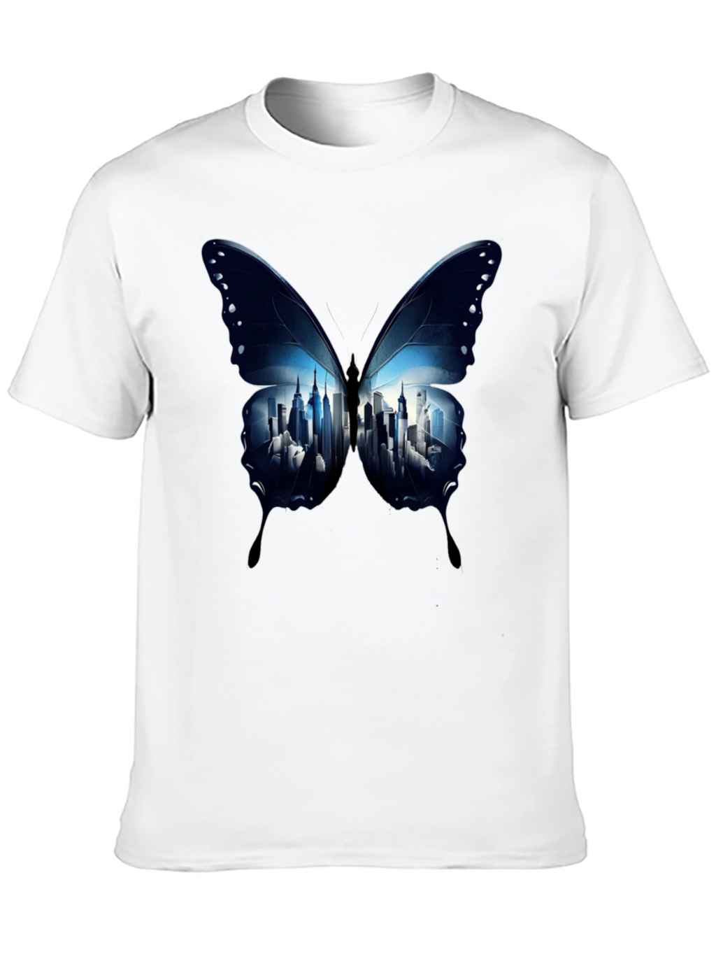 Butterfly Cityscape Graphic Tee - Modern Streetwear