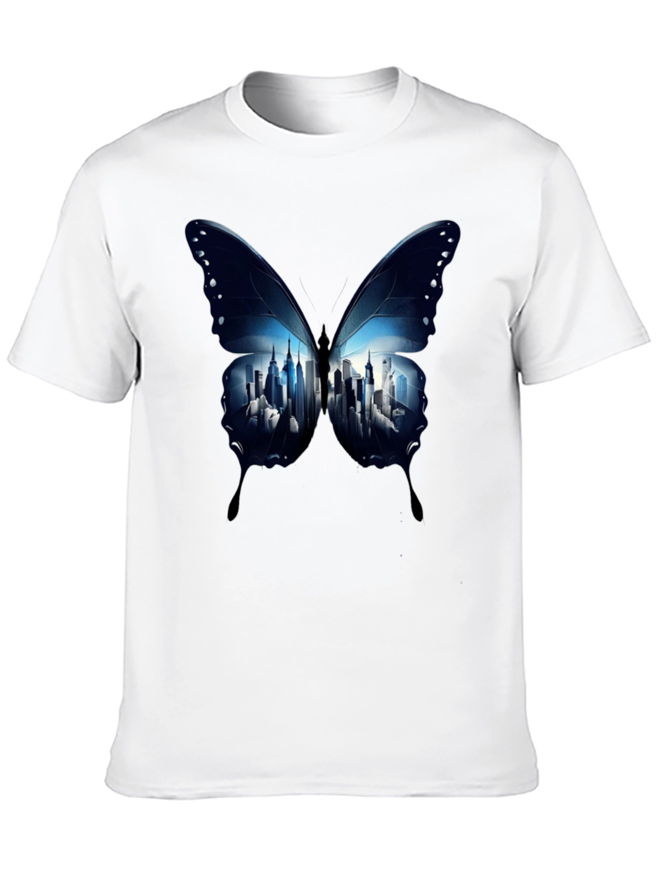 Butterfly Cityscape Graphic Tee - Modern Streetwear