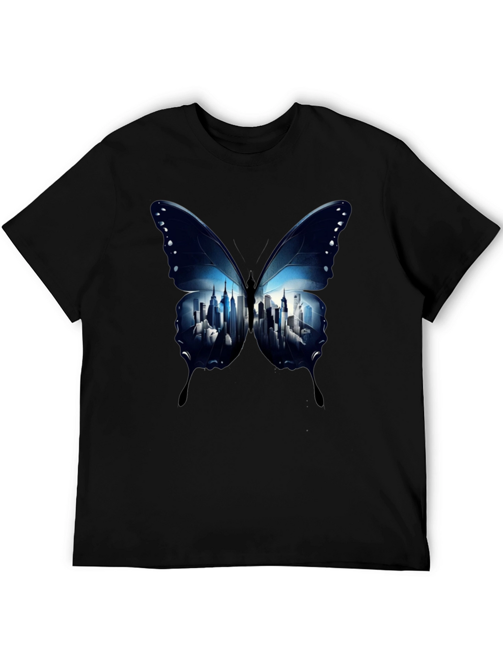 Butterfly Cityscape Graphic Tee - Modern Streetwear