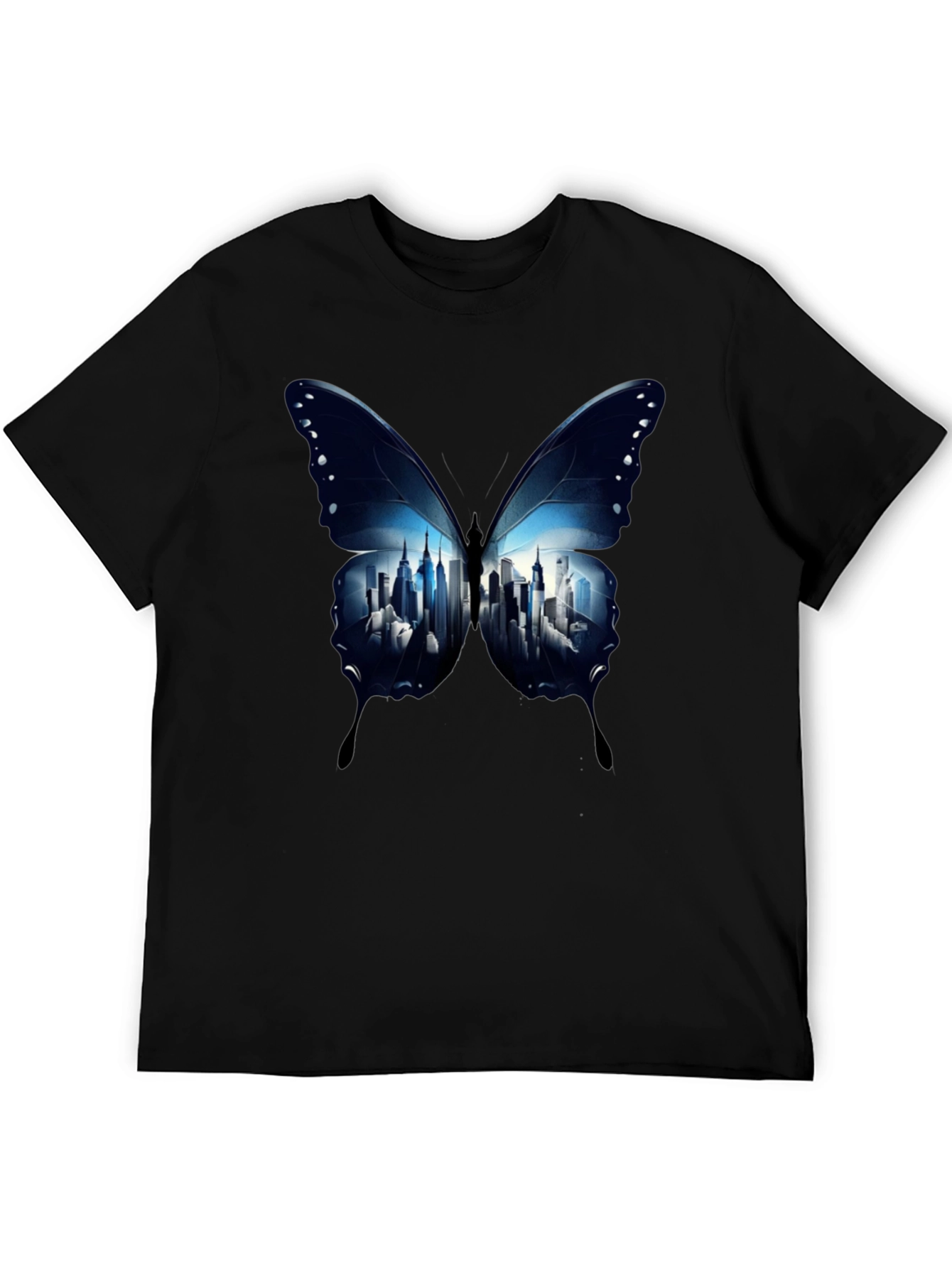 Butterfly Cityscape Graphic Tee - Modern Streetwear