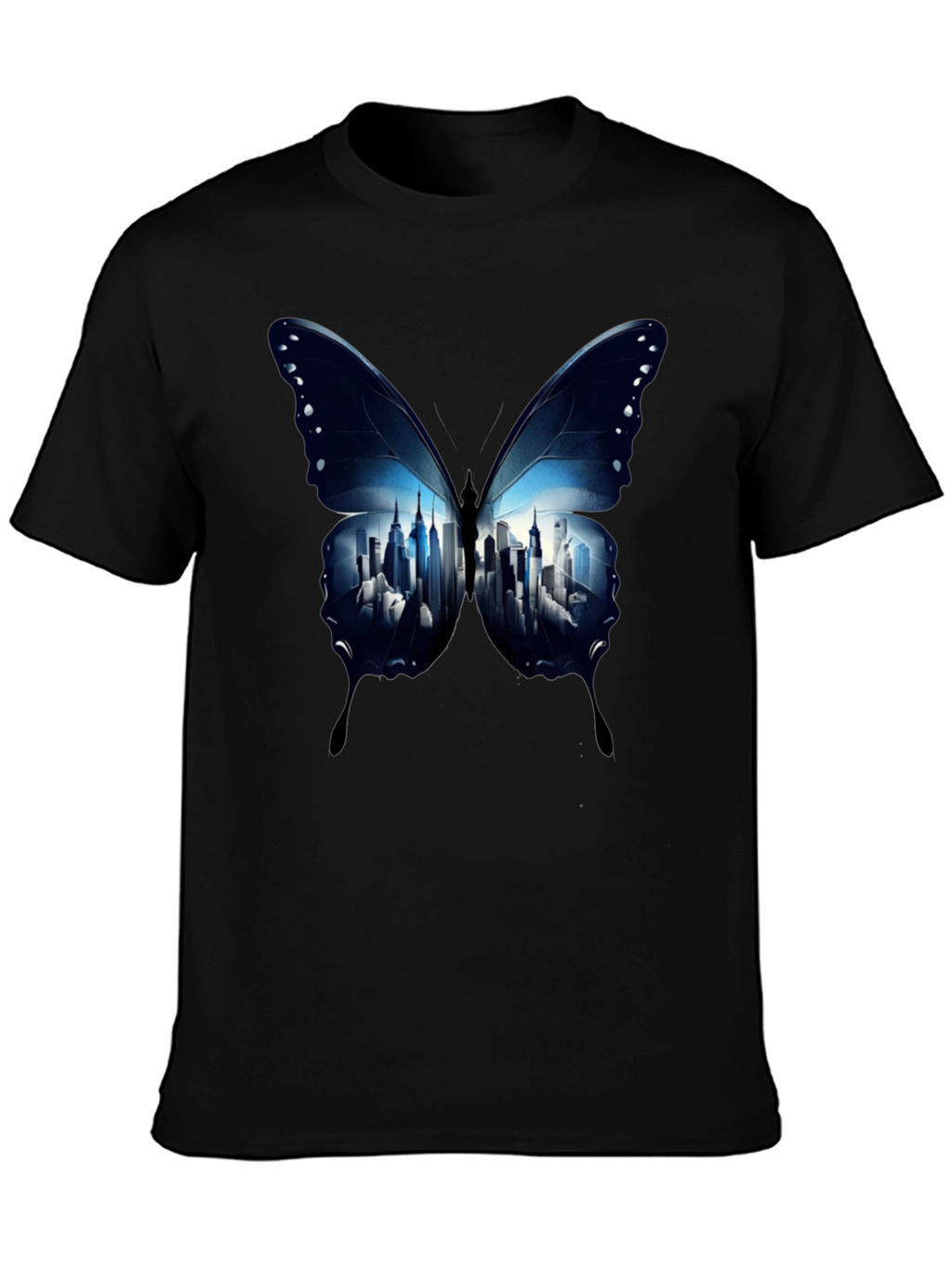Butterfly Cityscape Graphic Tee - Modern Streetwear