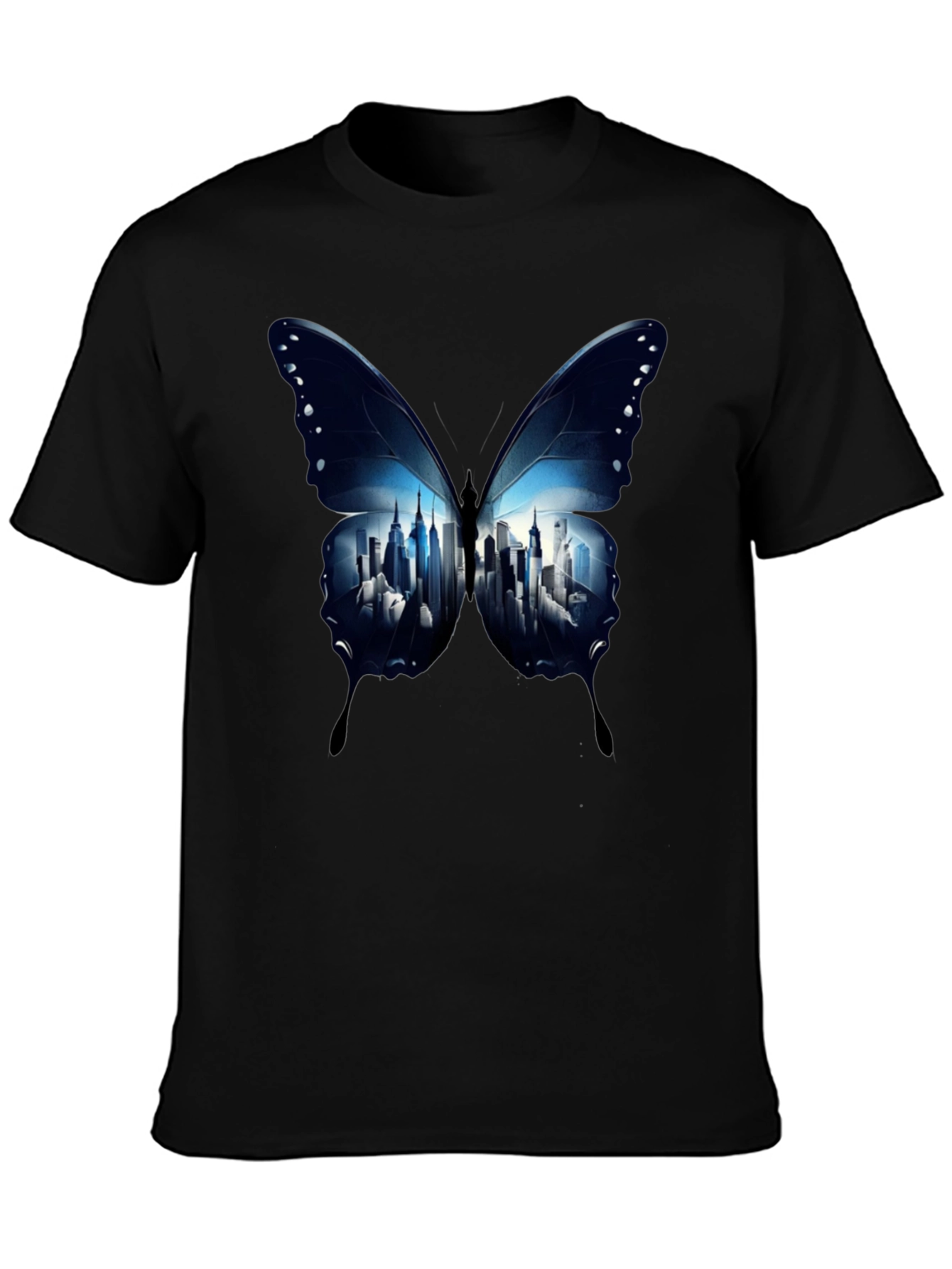 Butterfly Cityscape Graphic Tee - Modern Streetwear
