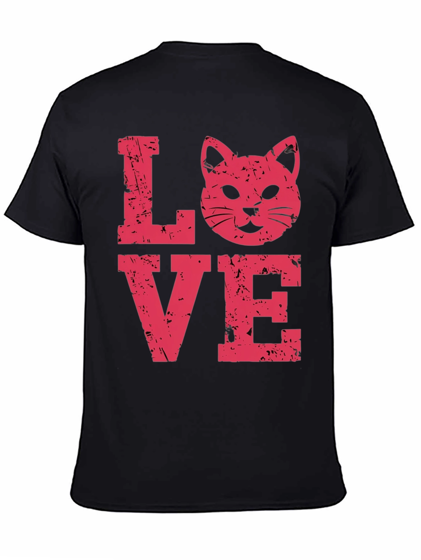Love Cat Graphic Tee -  Distressed Print