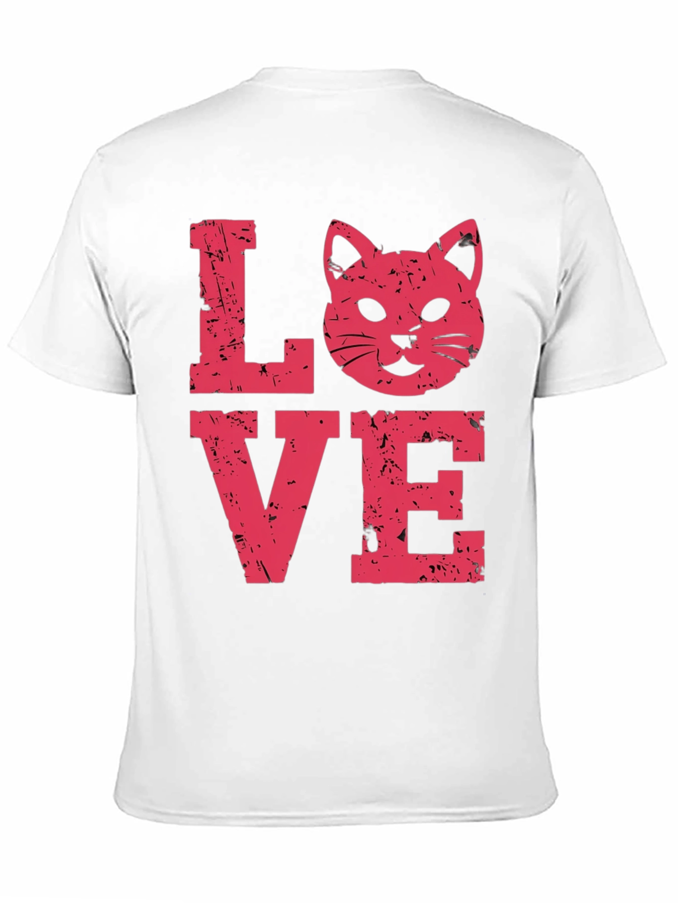 Love Cat Graphic Tee -  Distressed Print