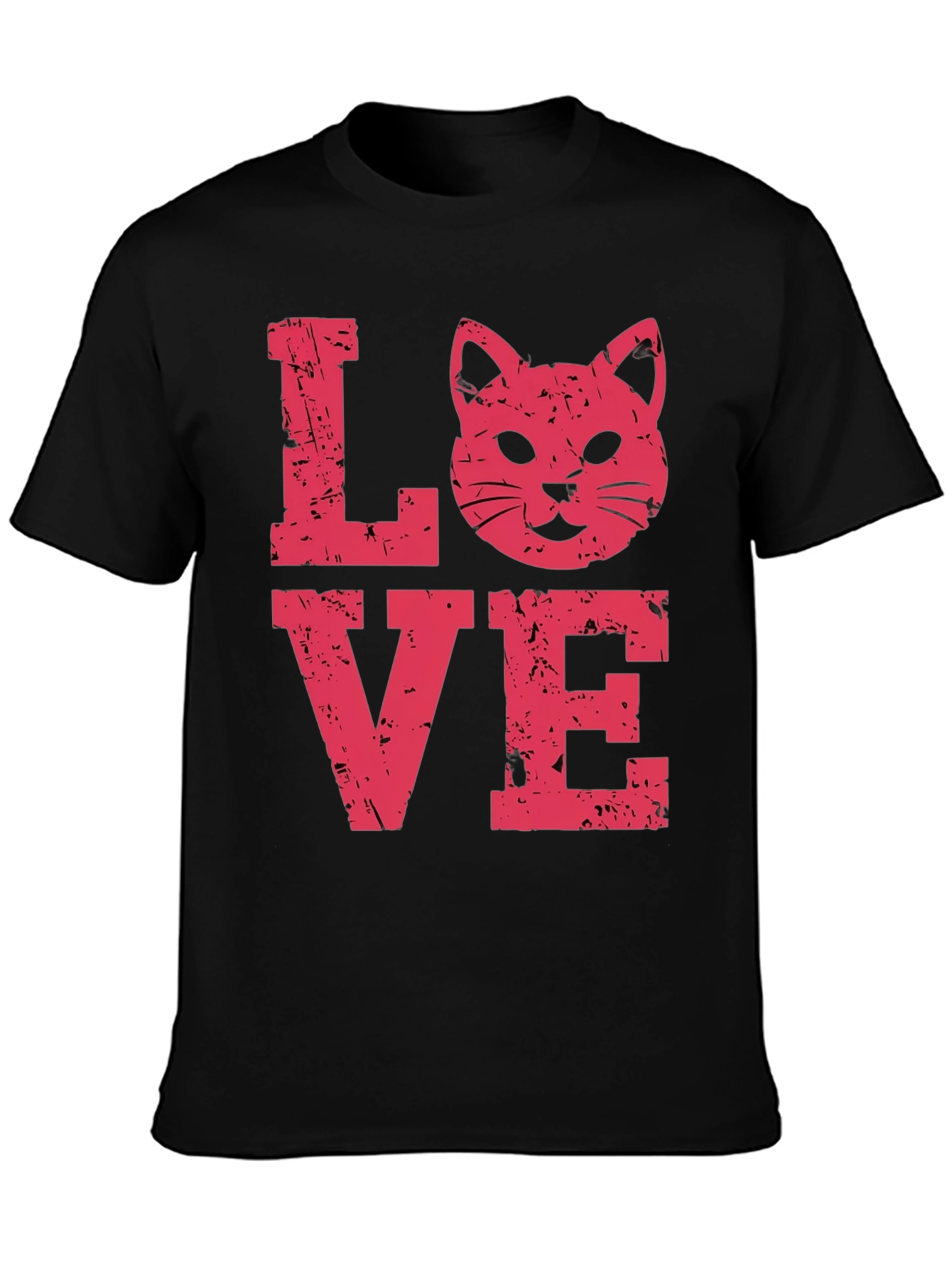 Love Cat Graphic Tee -  Distressed Print