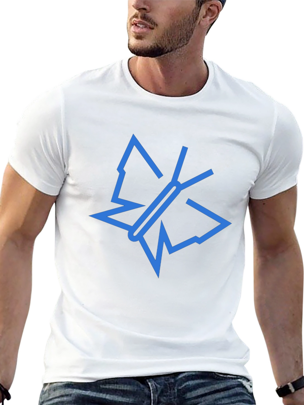 Modern Butterfly Graphic Tee - Black