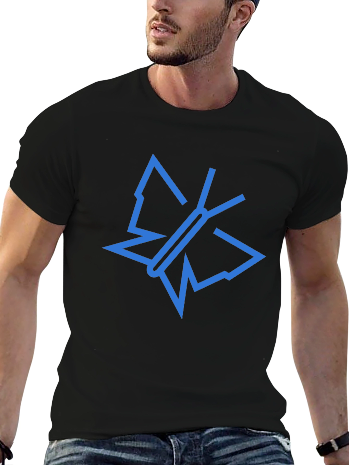Modern Butterfly Graphic Tee - Black
