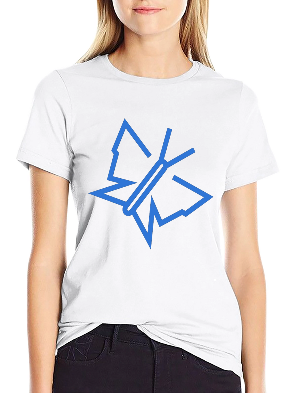 Modern Butterfly Graphic Tee - Black