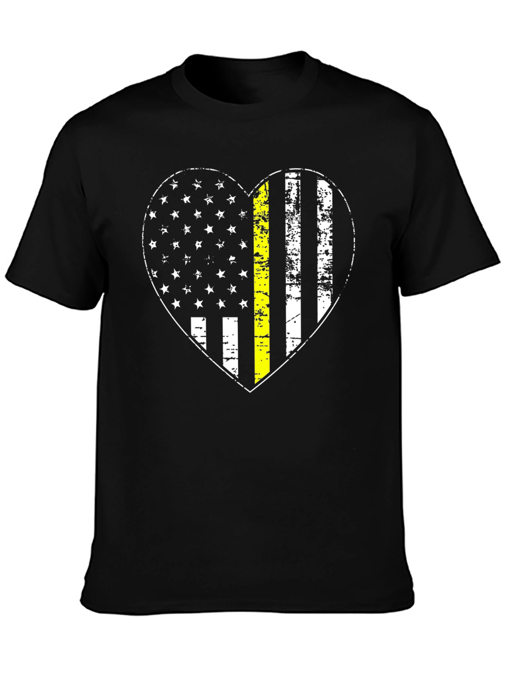 Thin Yellow Line Heart Graphic Tee