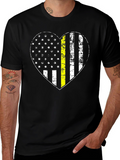 Thin Yellow Line Heart Graphic Tee