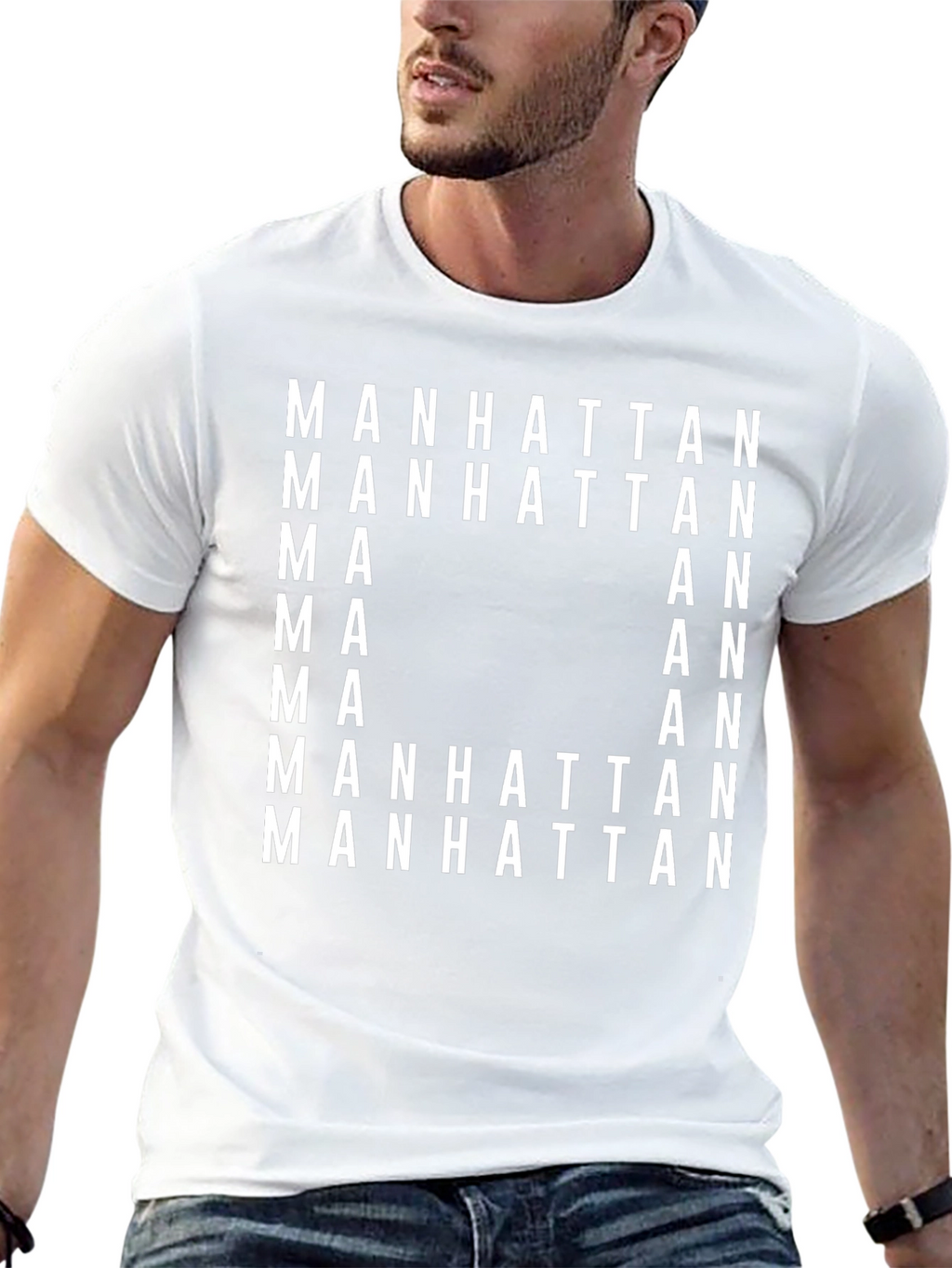 Manhattan Graphic Print Black T-Shirt
